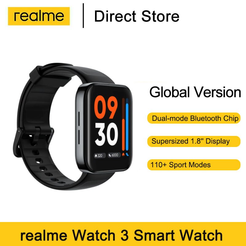 Realme Watch 3 Smartwatch 1.8 & ȭ    ڵ  IP68 340mAh ͸  ȭ Ʈ ġ